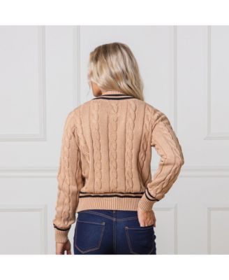 Women's Long Sleeve V-Neck Cricket Sweater