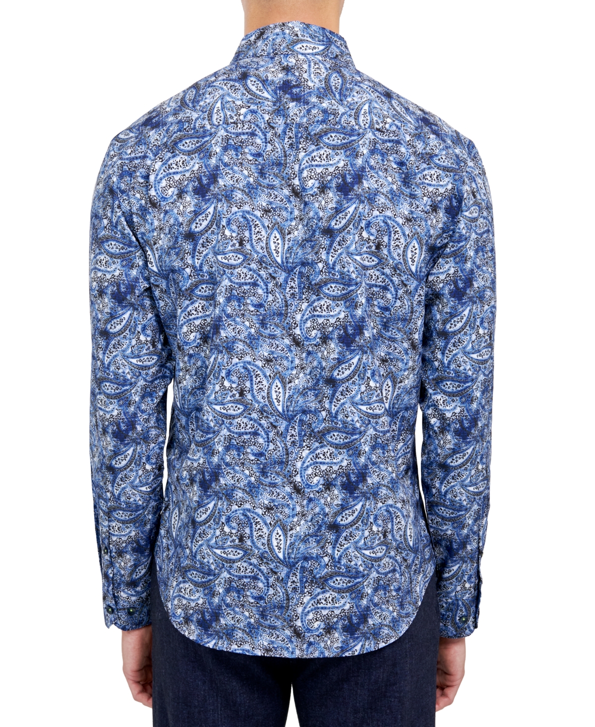Shop Society Of Threads Men's Regular-fit Non-iron Performance Stretch Paisley Button-down Shirt In Blue