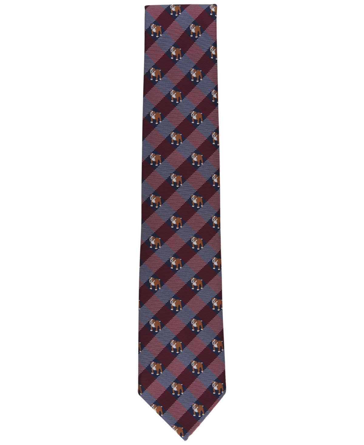 Shop Club Room Men's Murray Plaid Dog Tie, Created For Macy's In Burgundy