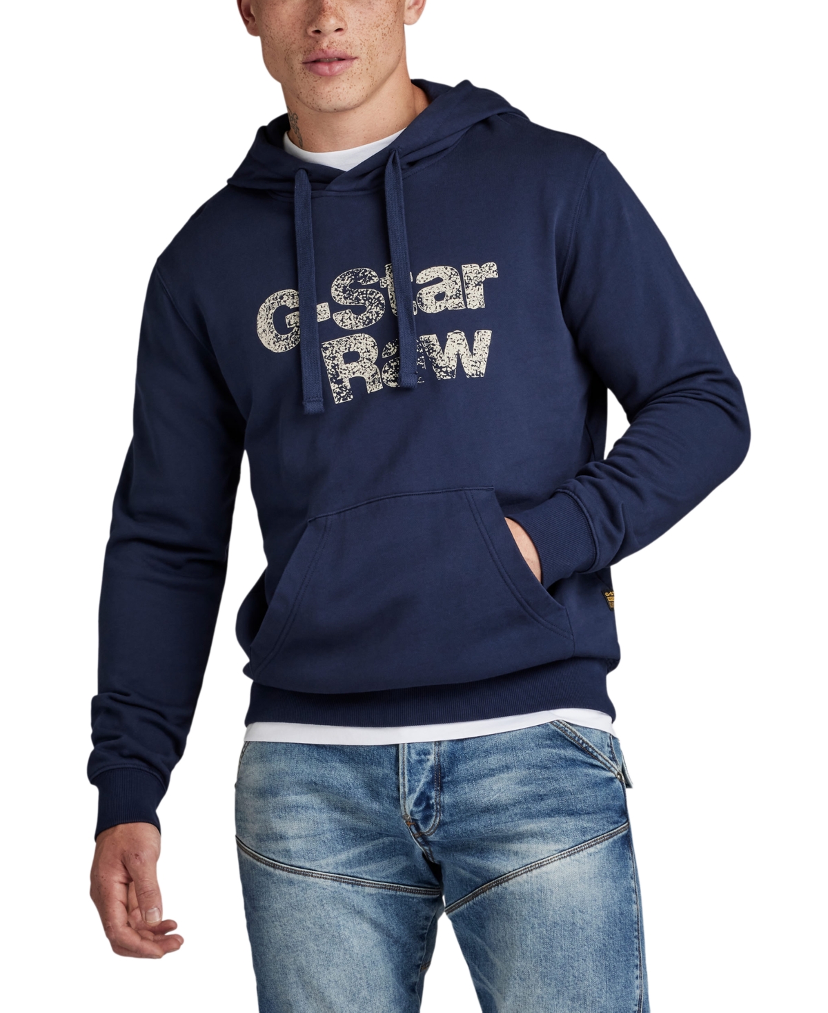G-star Raw Men's Painted Graphic Hooded Sweatshirt In Blue