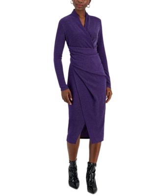 RACHEL Rachel Roy Women's Bret Jersey Faux-Wrap Midi Dress - Macy's