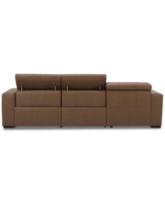Nevio 115" 3-Pc. Leather Sectional with 2 Power Recliners, Headrests and Chaise, Created For Macy's