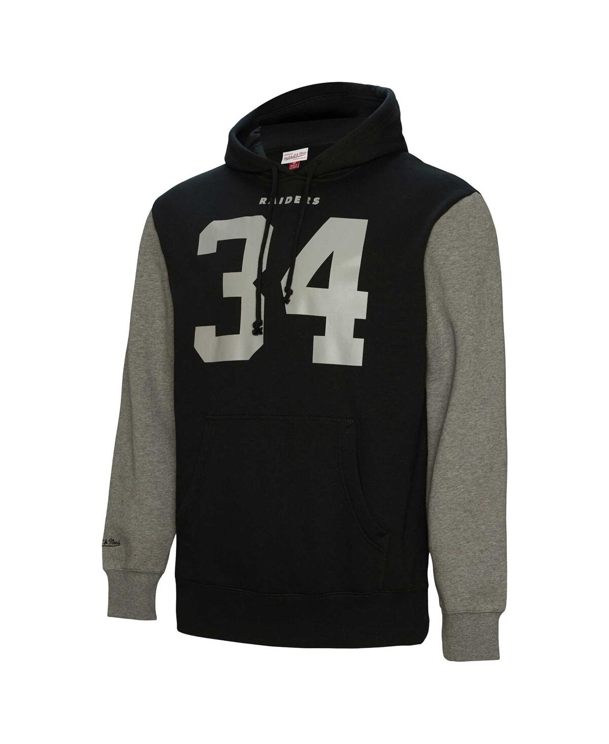 Mitchell & Ness Men's  Bo Jackson Black Las Vegas Raiders Retired Player Name And Number Pullover Hoo In Black