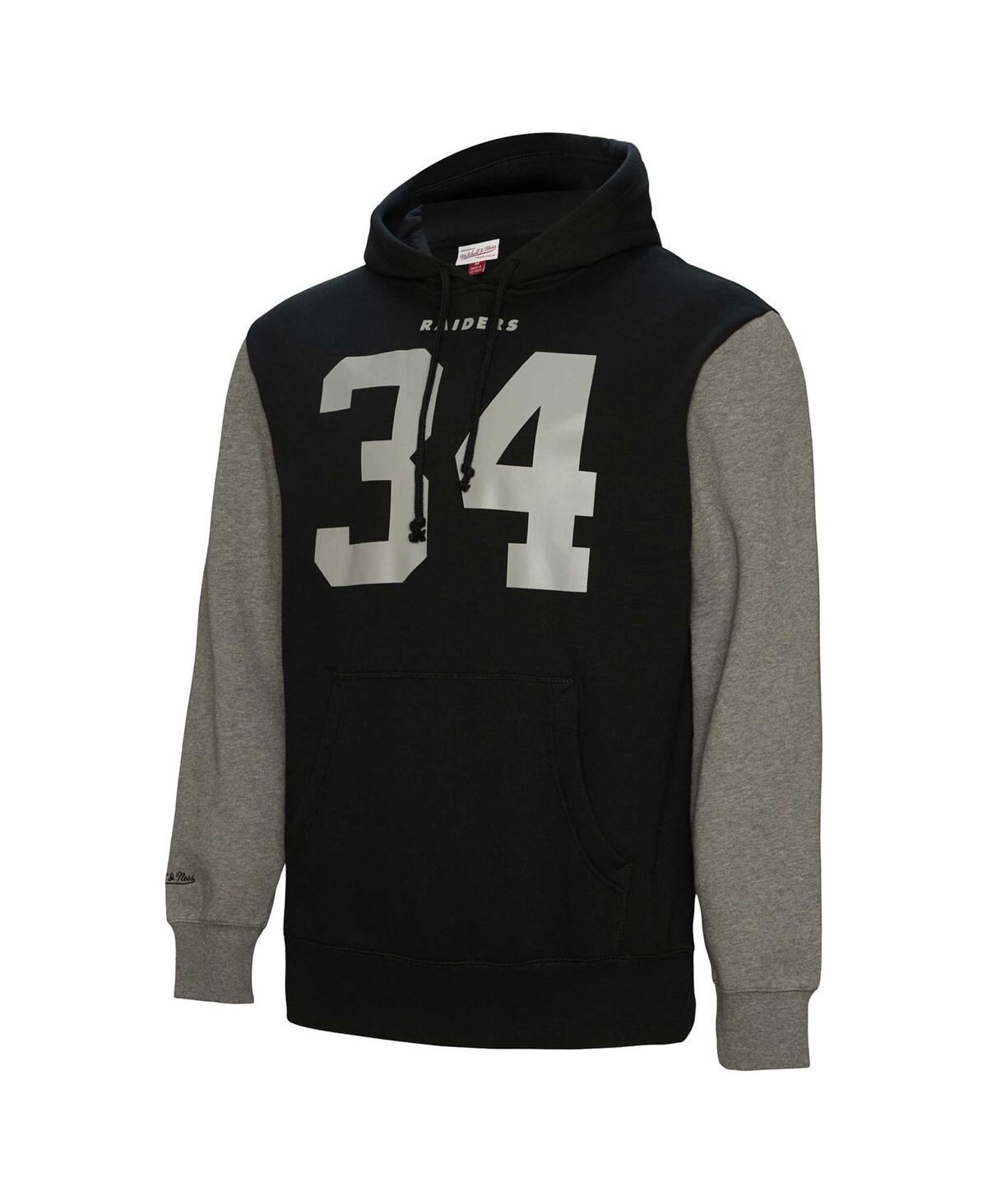 Shop Mitchell & Ness Men's  Bo Jackson Black Las Vegas Raiders Retired Player Name And Number Pullover Hoo