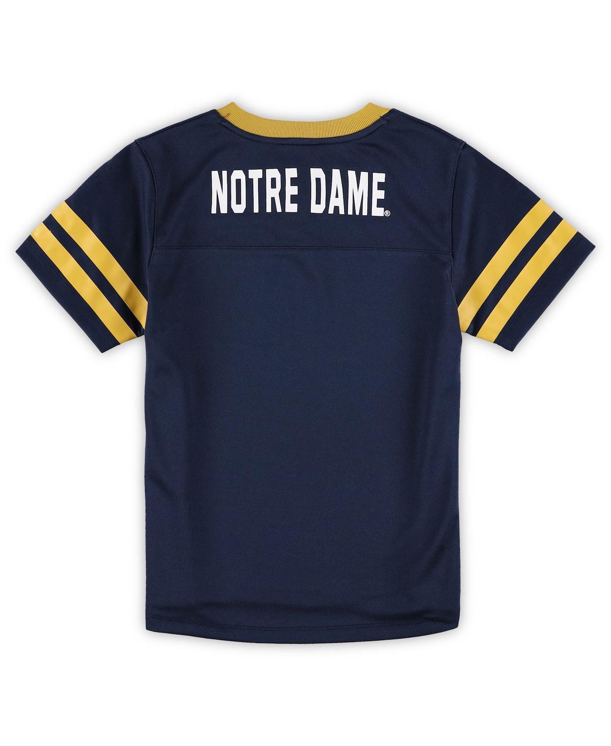 Outerstuff Preschool Boys And Girls Navy, Gold Notre Dame Fighting Irish Red Zone Jersey And Pants Set In Navy,gold