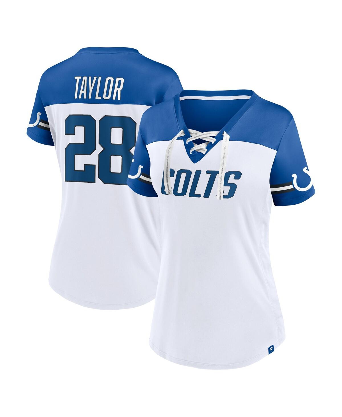 Fanatics Women's  Jonathan Taylor White Indianapolis Colts Athena Name And Number V-neck Top