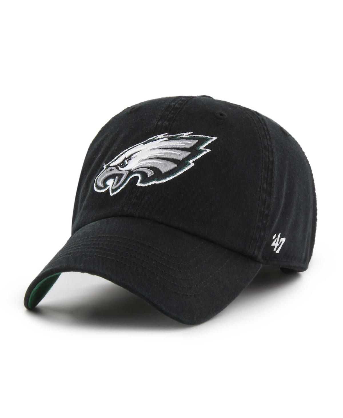 Shop 47 Brand Men's ' Black Philadelphia Eagles Sure Shot Franchise Fitted Hat
