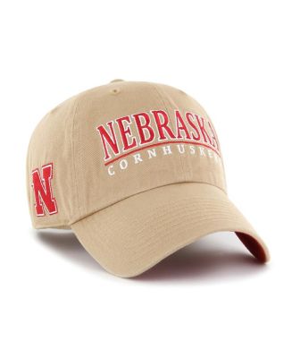 Men's '47 Brand Khaki Nebraska Huskers District Clean Up Adjustable Hat ...