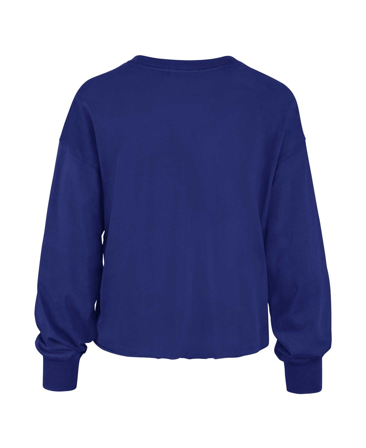 Shop 47 Brand Women's ' Royal Distressed Kentucky Wildcats Bottom Line Parkway Long Sleeve T-shirt