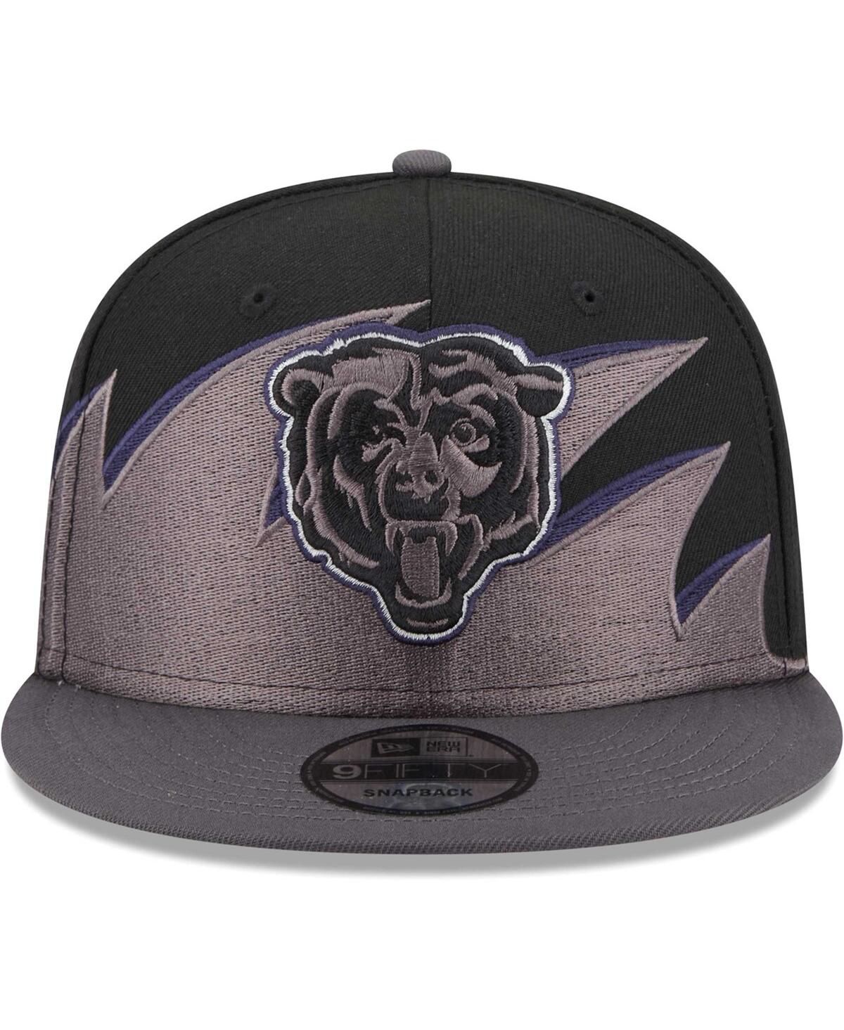 Shop New Era Men's  Black Chicago Bears Tidal Wave 9fifty Snapback Hat