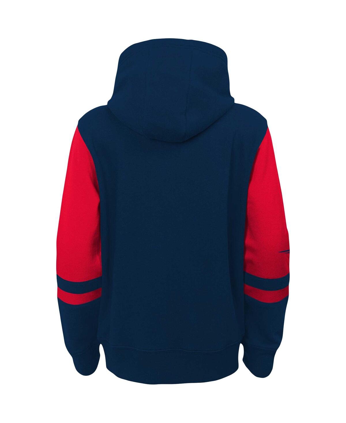 Outerstuff Big Boys Navy New England Patriots Colorblock Full-zip Hoodie In Navy