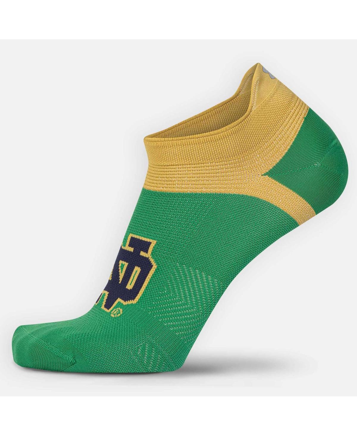 Shop Under Armour Men's And Women's  Notre Dame Fighting Irish Run Performance No Show Tab Socks In Green