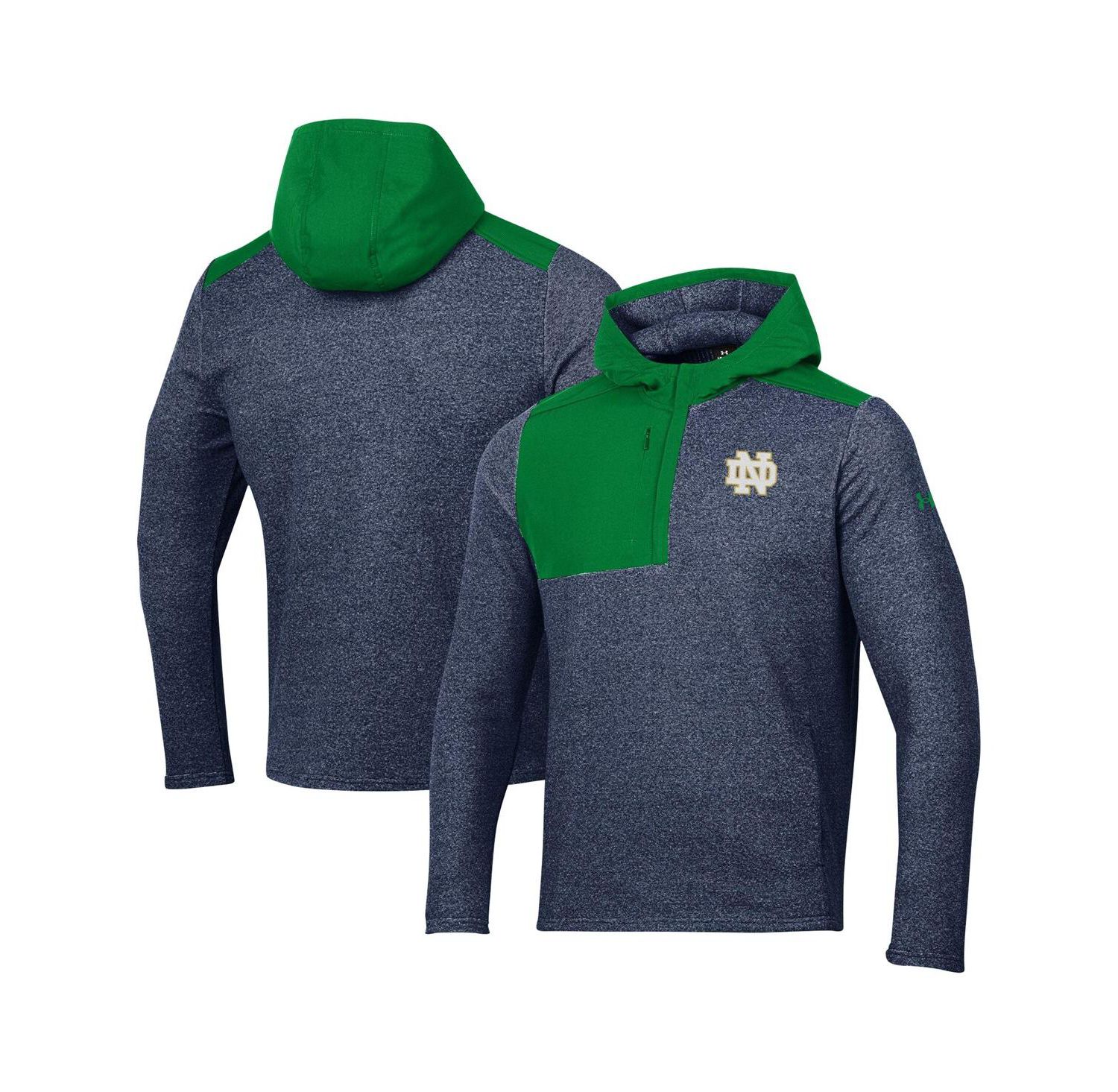 Men's Navy Notre Dame Fighting Irish Survivor Fleece Hoodie Quarter-Zip Jacket