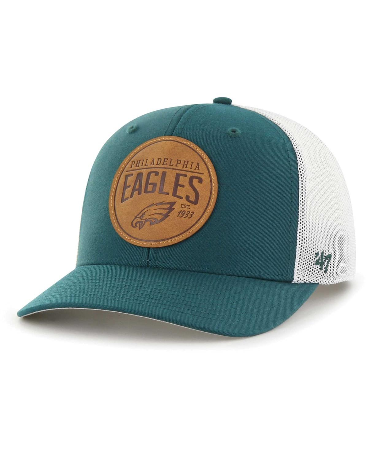 47 Brand Men's ' Green Philadelphia Eagles Leather Head Flex Hat