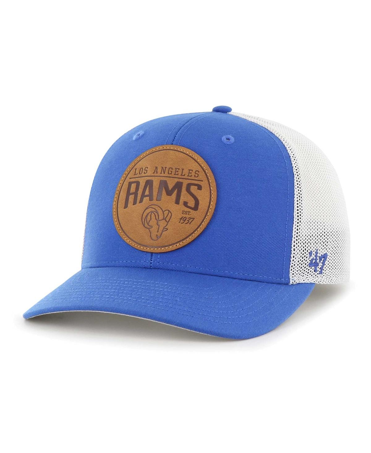 47 Brand Men's ' Blue Los Angeles Rams Leather Head Flex Hat