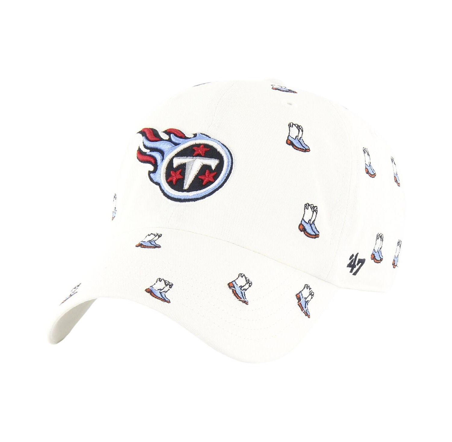 Men's and Women's White Tennessee Titans Confetti Clean Up Adjustable Hat