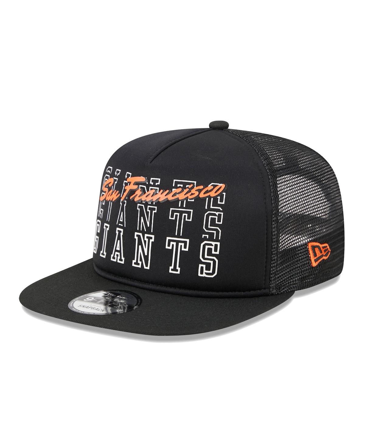 Shop New Era Men's  Black San Francisco Giants Street Team A-frame Trucker 9fifty Snapback Hat