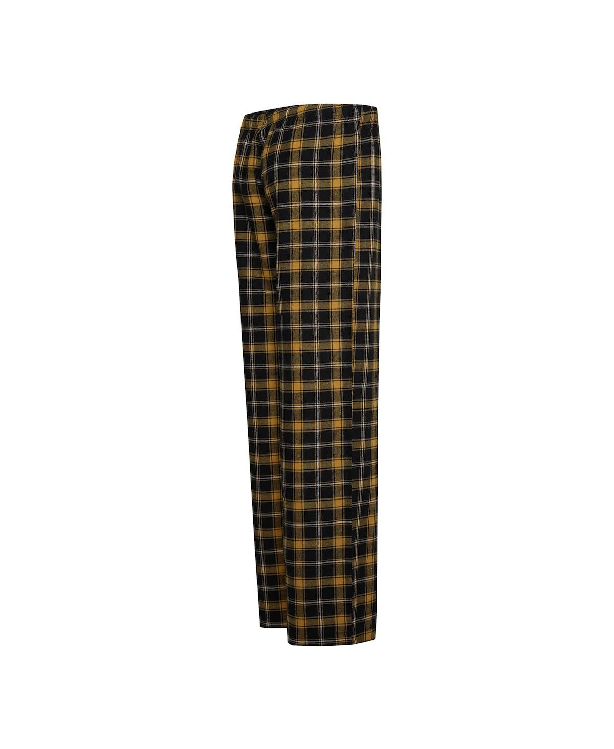 CONCEPTS SPORT WOMEN'S CONCEPTS SPORT BLACK, GOLD UCF KNIGHTS ARCTIC T-SHIRT AND FLANNEL PANTS SLEEP SET 