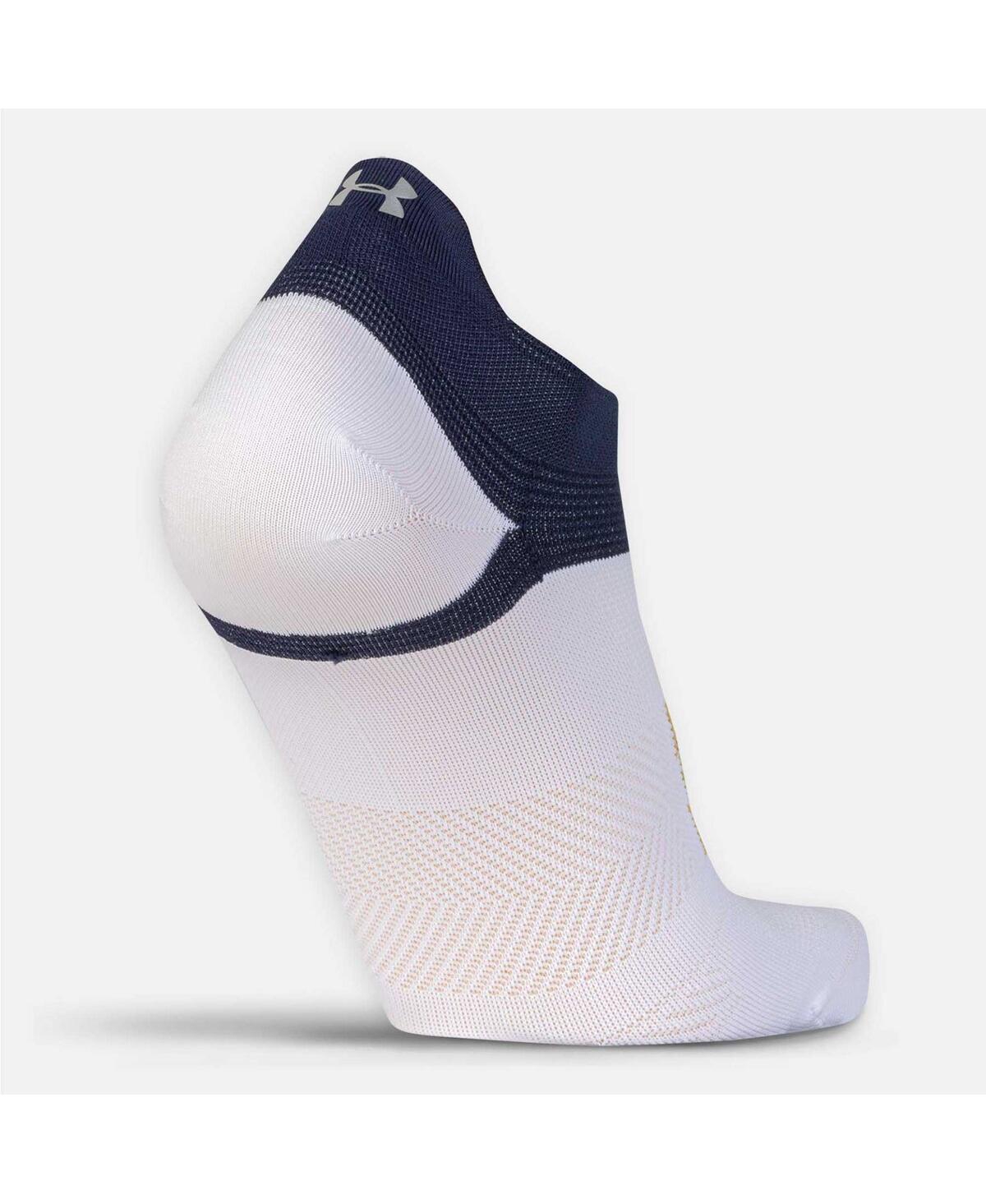 Shop Under Armour Men's And Women's  Notre Dame Fighting Irish Run Performance No Show Tab Socks In White