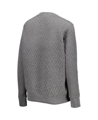 Women's Heather Charcoal Texas Tech Red Raiders Moose Quilted Pullover Sweatshirt