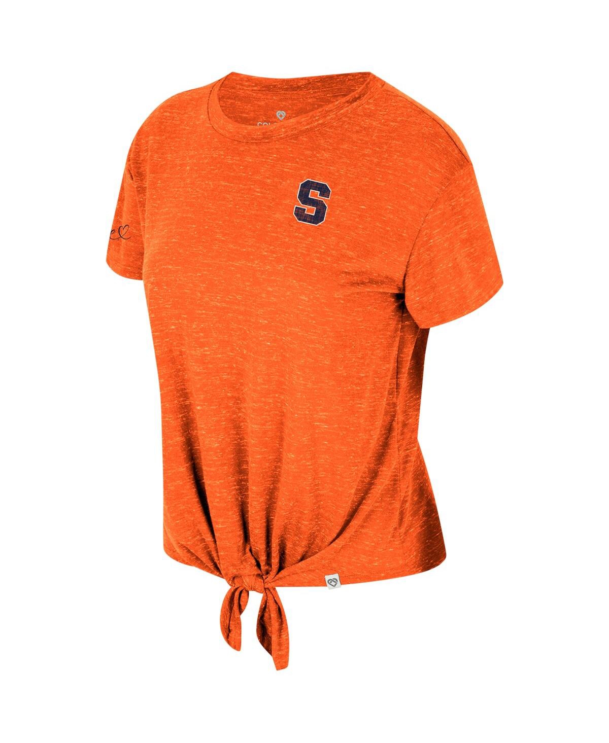 Shop Colosseum Women's  Orange Distressed Syracuse Orange Finalists Tie-front T-shirt