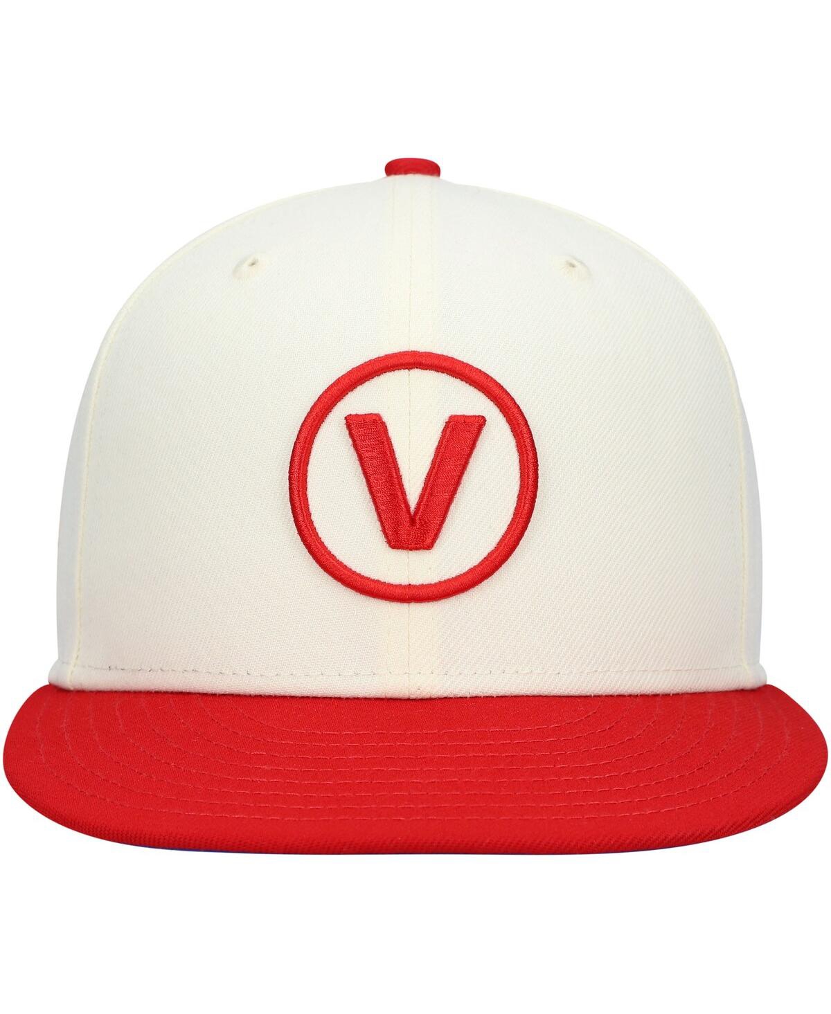 Shop Rings & Crwns Men's  Cream, Red Vargas Campeones Team Fitted Hat In Cream,red