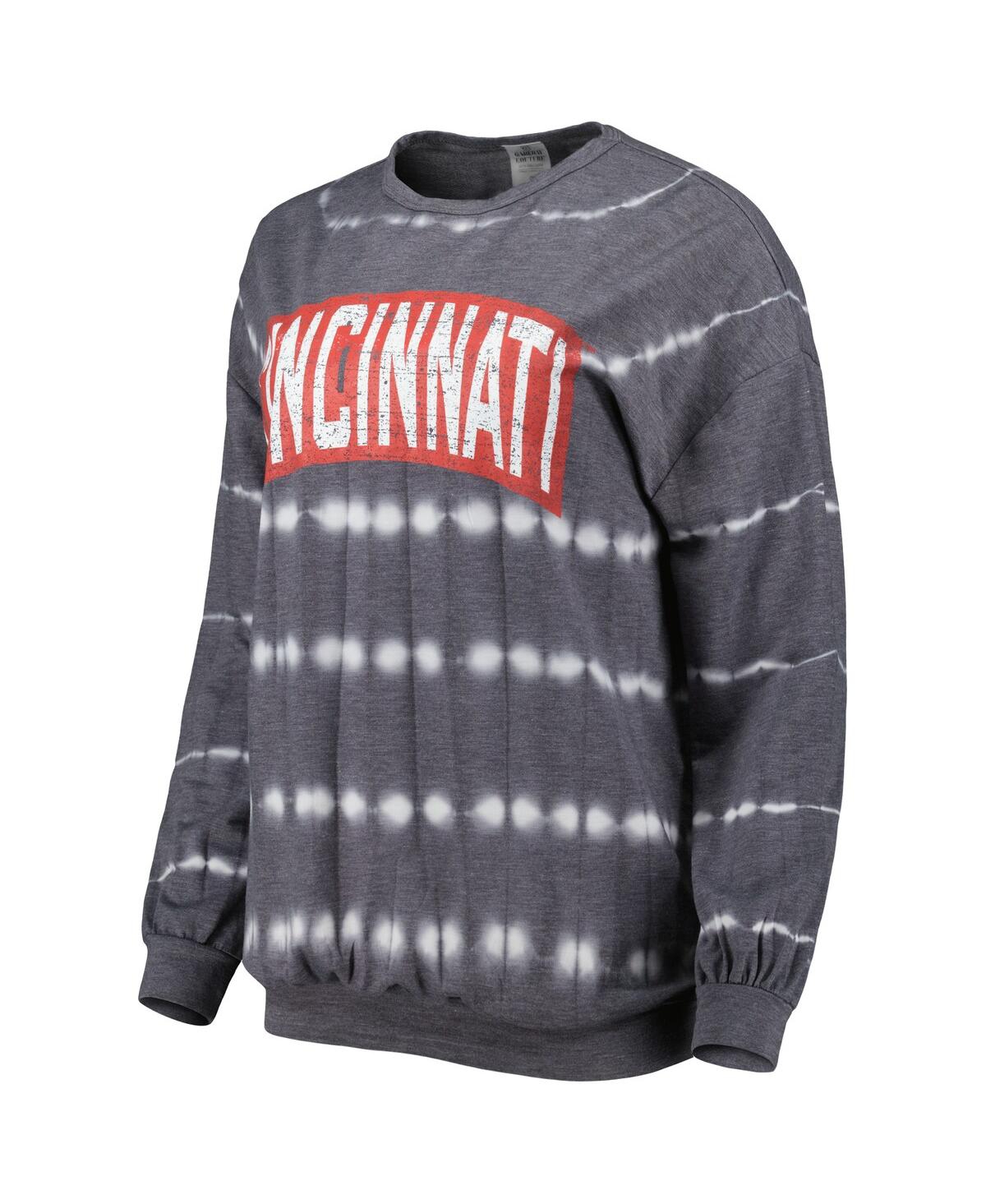 Shop Gameday Couture Women's  Gray Distressed Cincinnati Bearcats All About Stripes Tri-blend Long Sleeve
