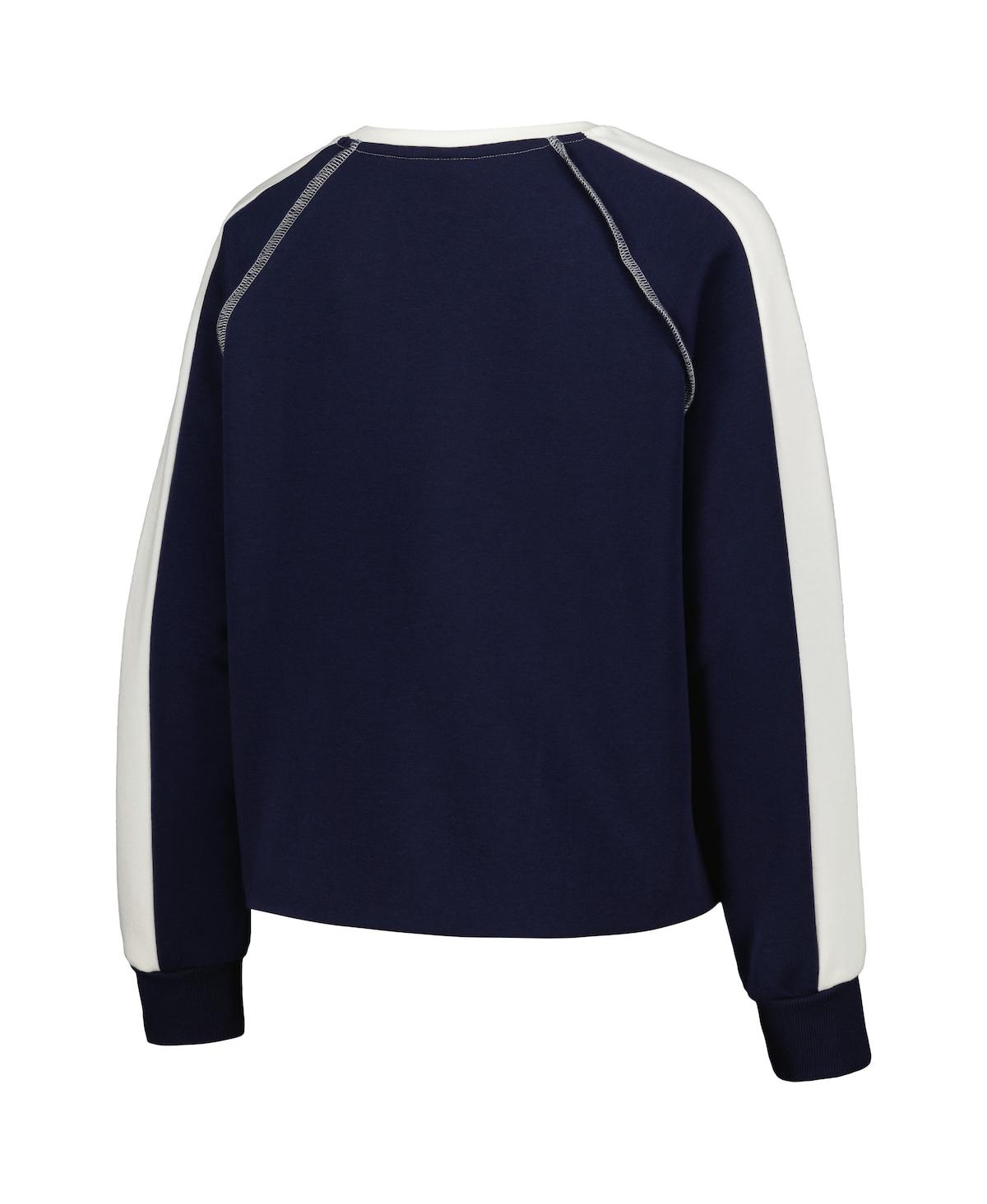 Gameday Couture Women's  Navy Penn State Nittany Lions Blindside Raglan Cropped Pullover Sweatshirt In Navy