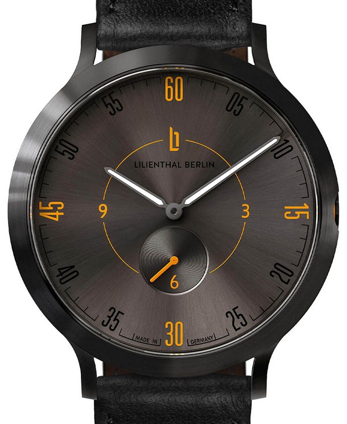 Lilienthal Berlin Men's Lilienthal 1 Fire Black Leather Watch 42mm Macy's