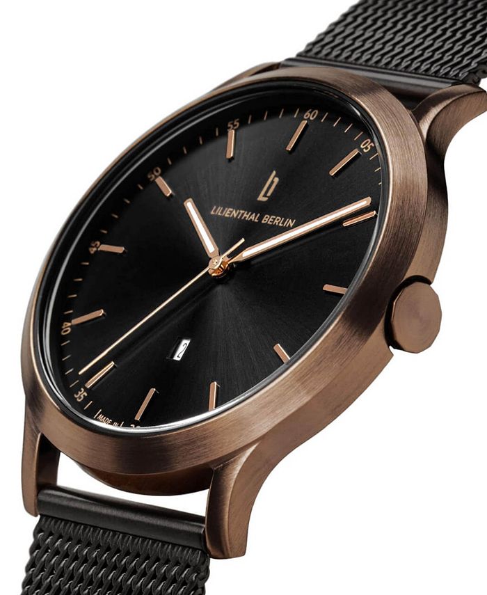 Lilienthal Berlin Men's Huxley Bronze Black Black Stainless Steel Mesh