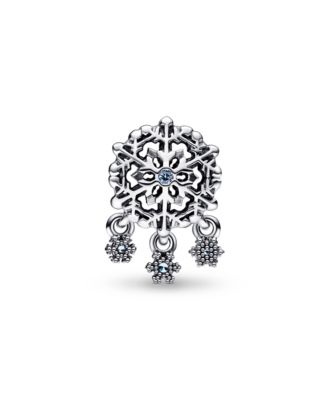 Crystal Stone Icy Snowflake Drop Charm