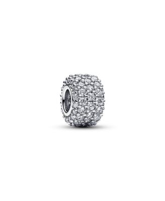 Cubic Zirconia Pave Triple-Row Charm