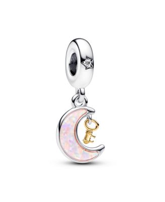 Pandora Cubic Zirconia Two-Tone Key Moon Dangle Charm - Macy's