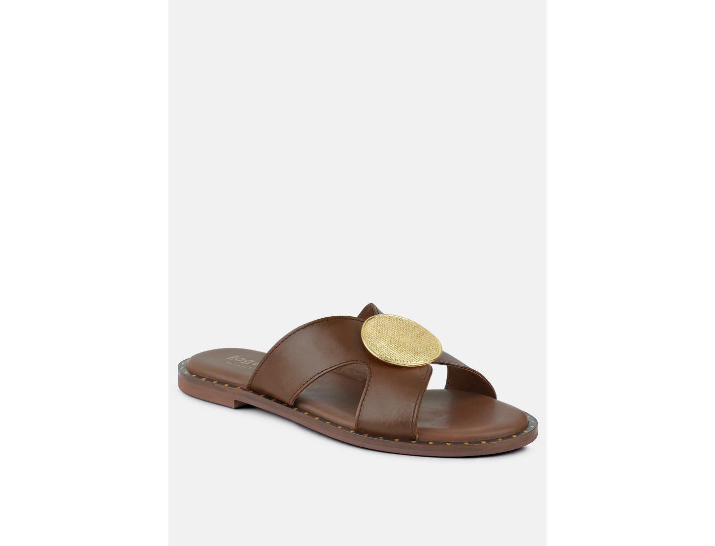 Женские балетки Rag & Co Eudora Embellished Slip-on flats, цвет: Бежевый / Хаки — фото 1