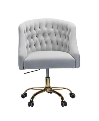   Standard   Velvet, Gold Metal   Stylish, Compact Desk Chair
