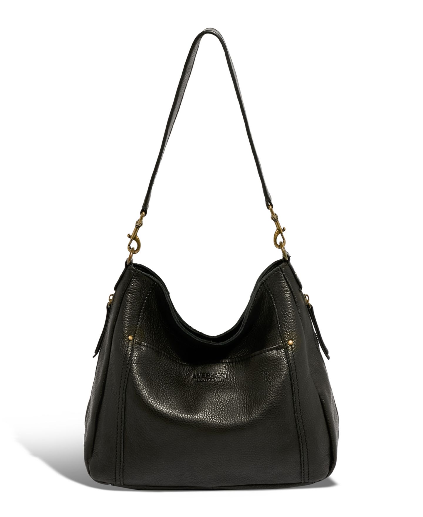 Женская сумка American Leather Co. Austin Shoulder, цвет: Чёрный гладкий — фото 1