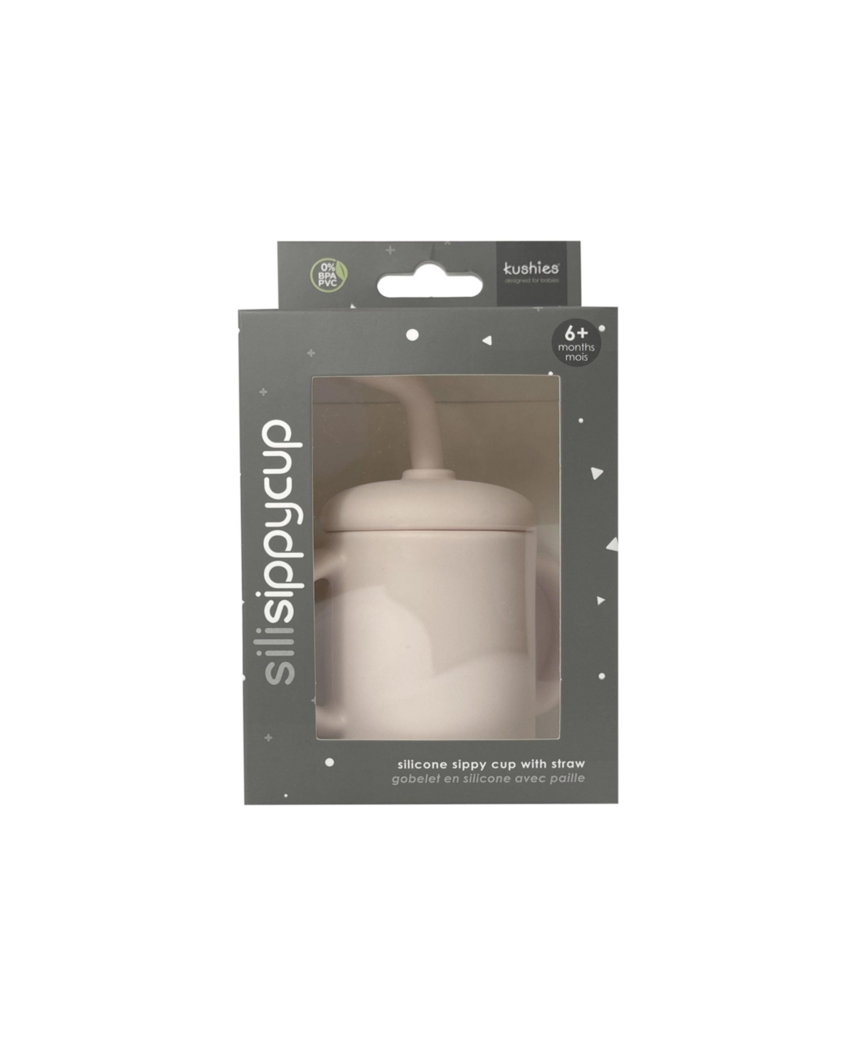 Kushies Toddler SiliSippy Baby Silicone Sippy Cup with Handles & Straw, Microwave safe