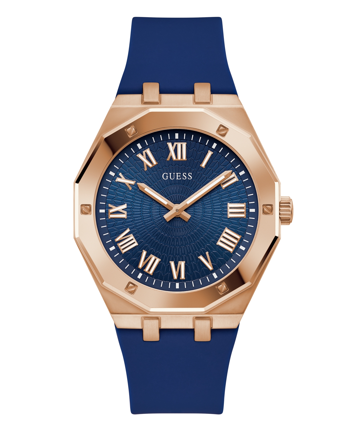 Guess Men's Analog Blue Silicone Watch 42mm