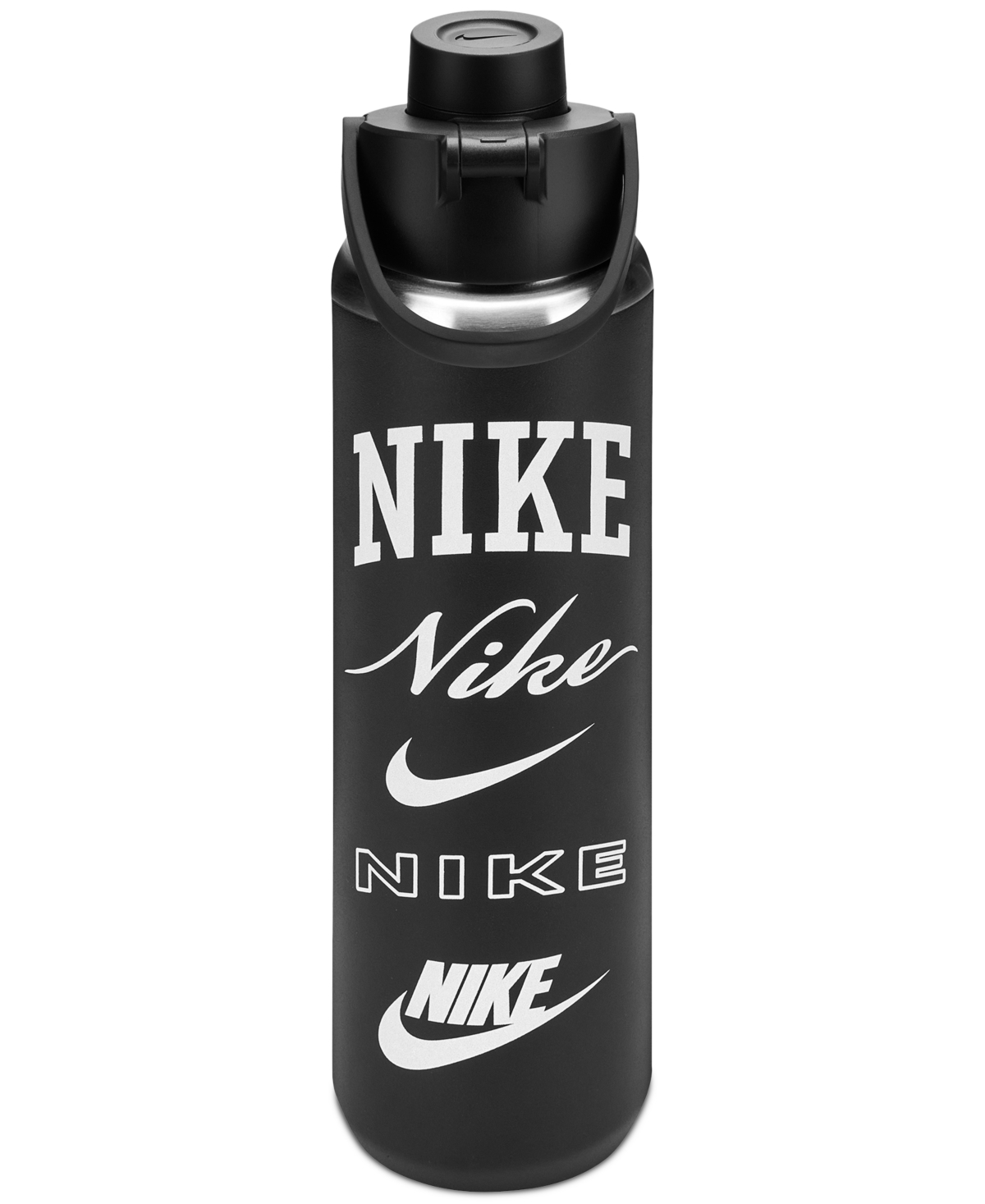 Shop Nike Men's Ss Recharge Graphic 24-oz. Chug Bottle In Black,black,white,white