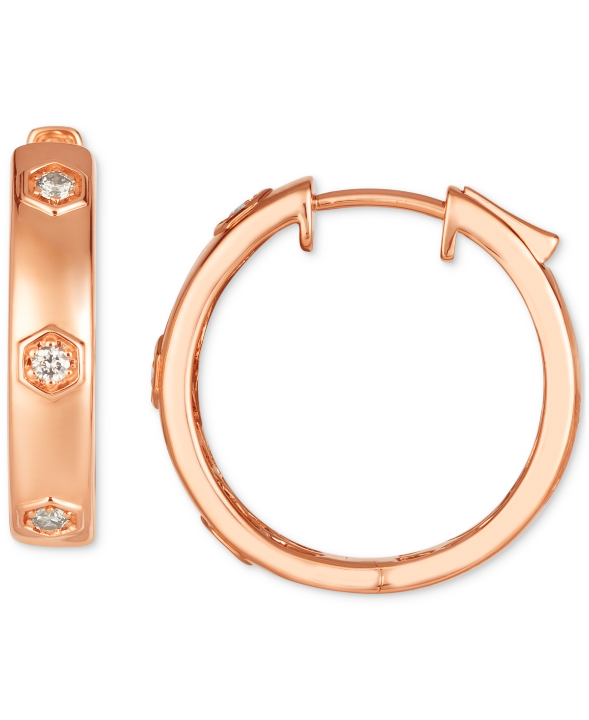 Le Vian Anywear Everywear Nude Diamond Small Hoop Earrings (1/6 Ct. T.w.) In 14k Gold, 0.82" (also Available In Gold