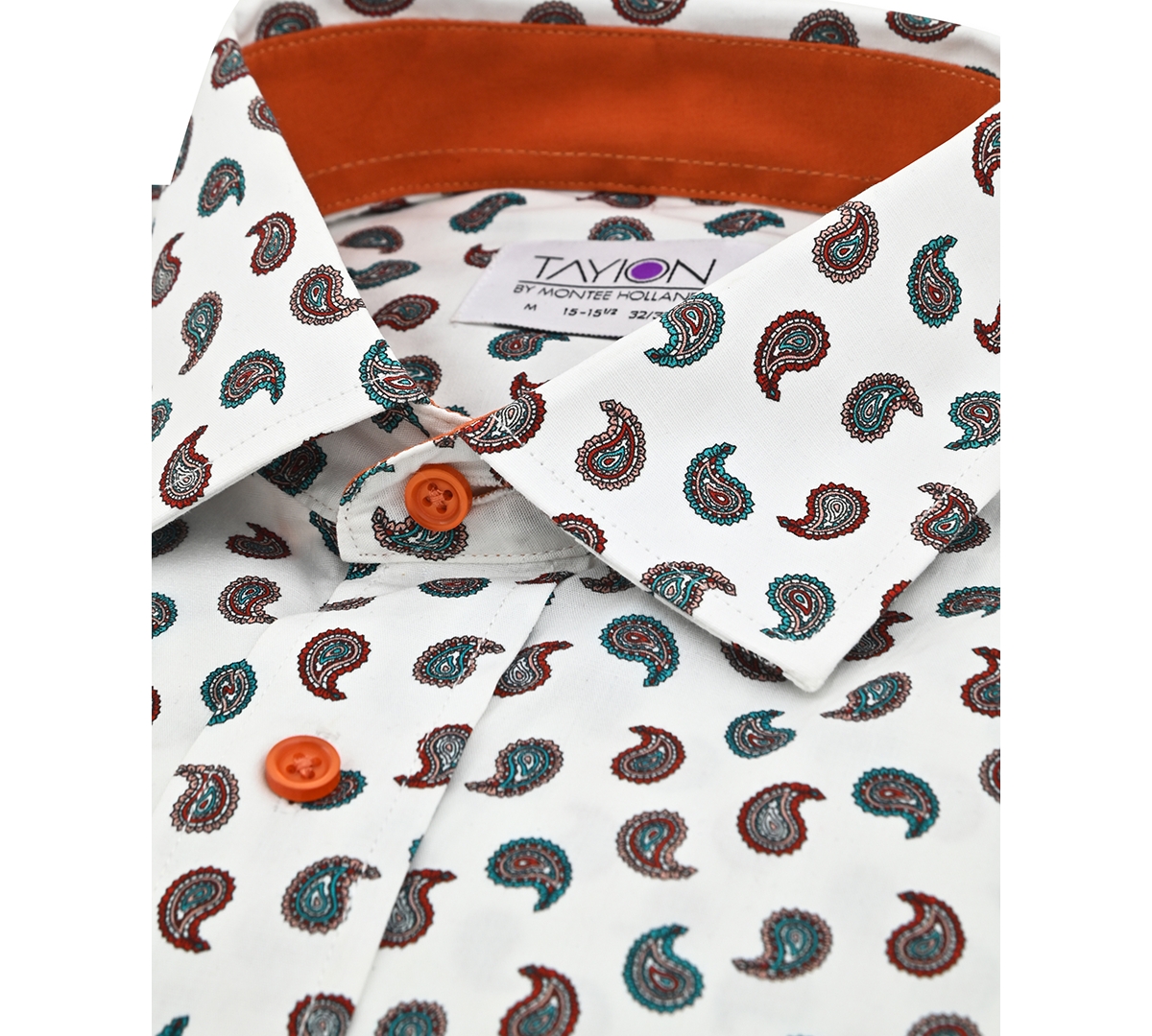Tayion Collection Men's Slim-Fit Stripe-Placket Dress Shirt