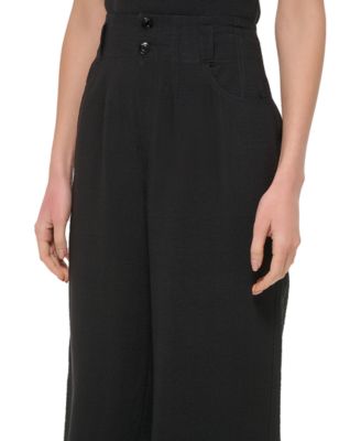 Women's Top-Stitched Crinkle Trousers