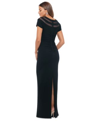 XSCAPE Petite Illusion-Detail Short-Sleeve Dress - Macy's
