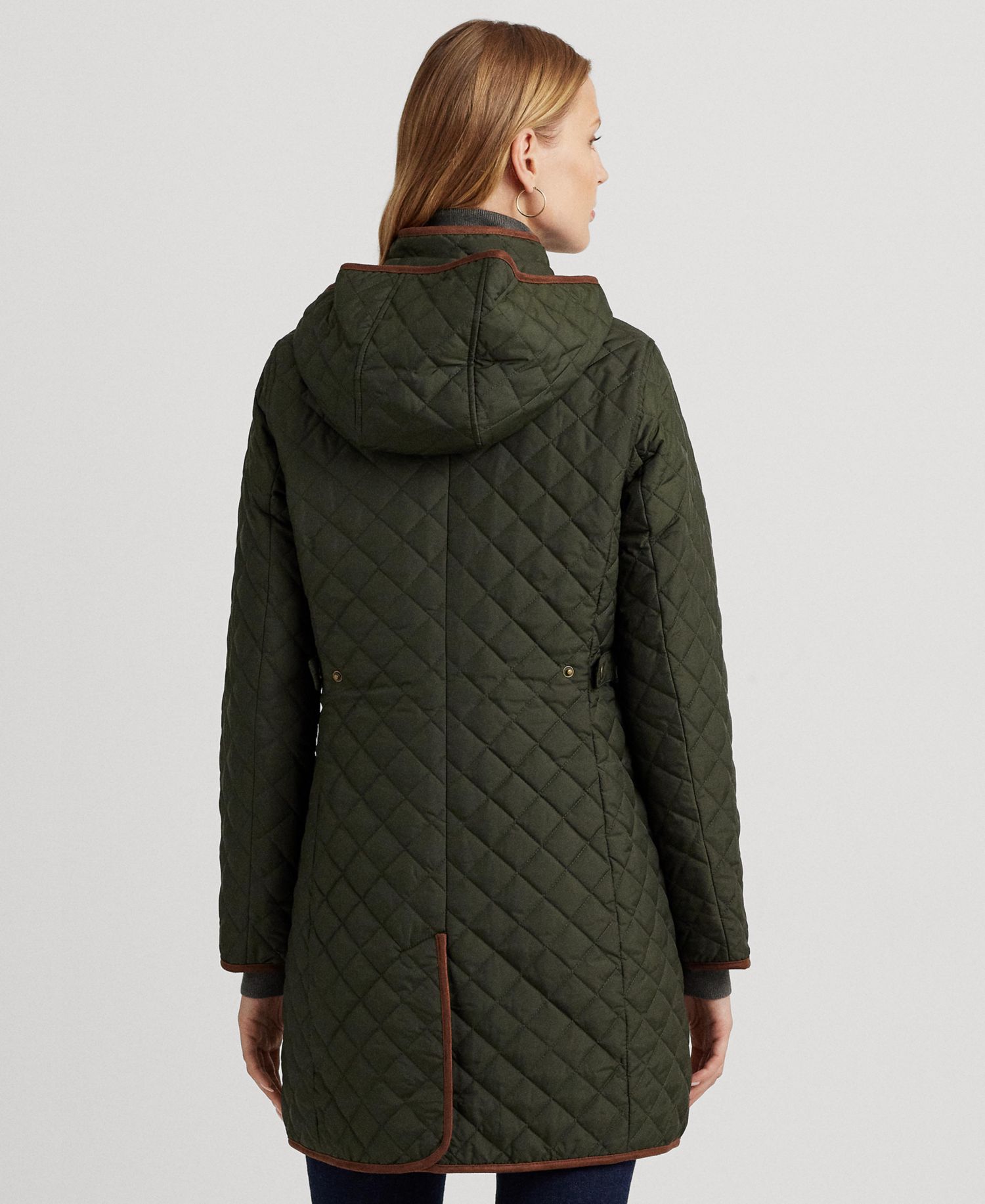 Petite Hooded Diamond-Quilted Coat