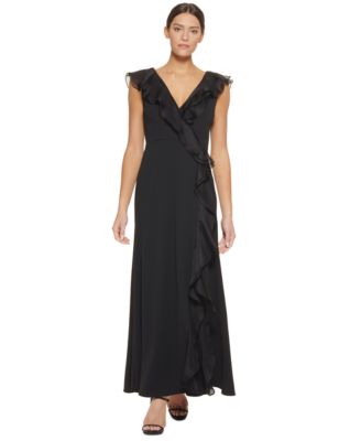 DKNY - Double-Ruffled Surplice Gown