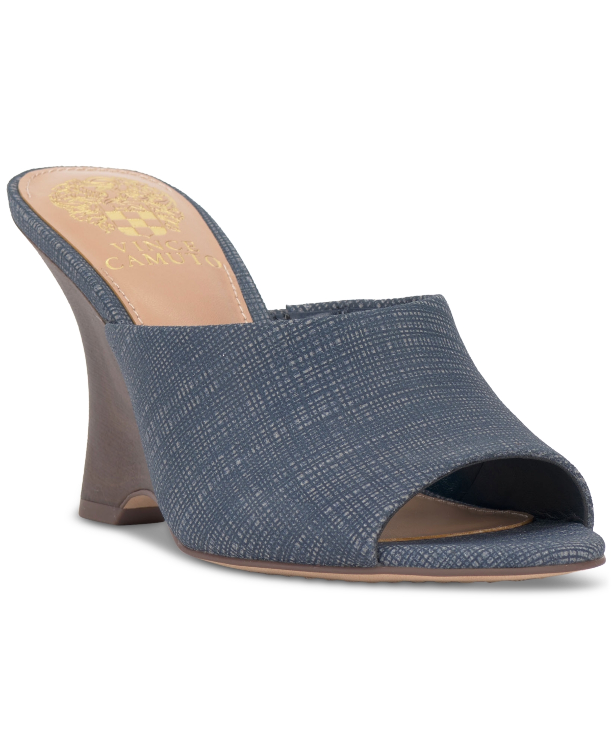 Shop Vince Camuto Women's Vilty Sculpted Slip-on Wedge Sandals In Elemental Blue