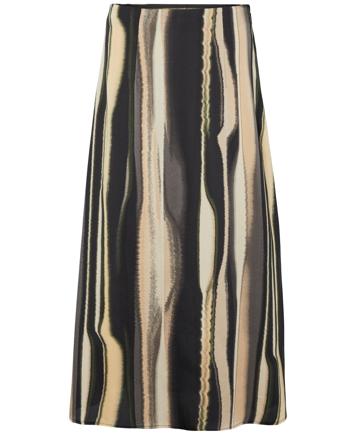 Shop Vero Moda Women's Marble Print Midi Skirt In Black Aop:tonja