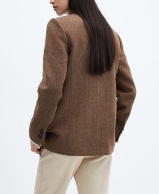 MANGO Women's Long Lapel Blazer