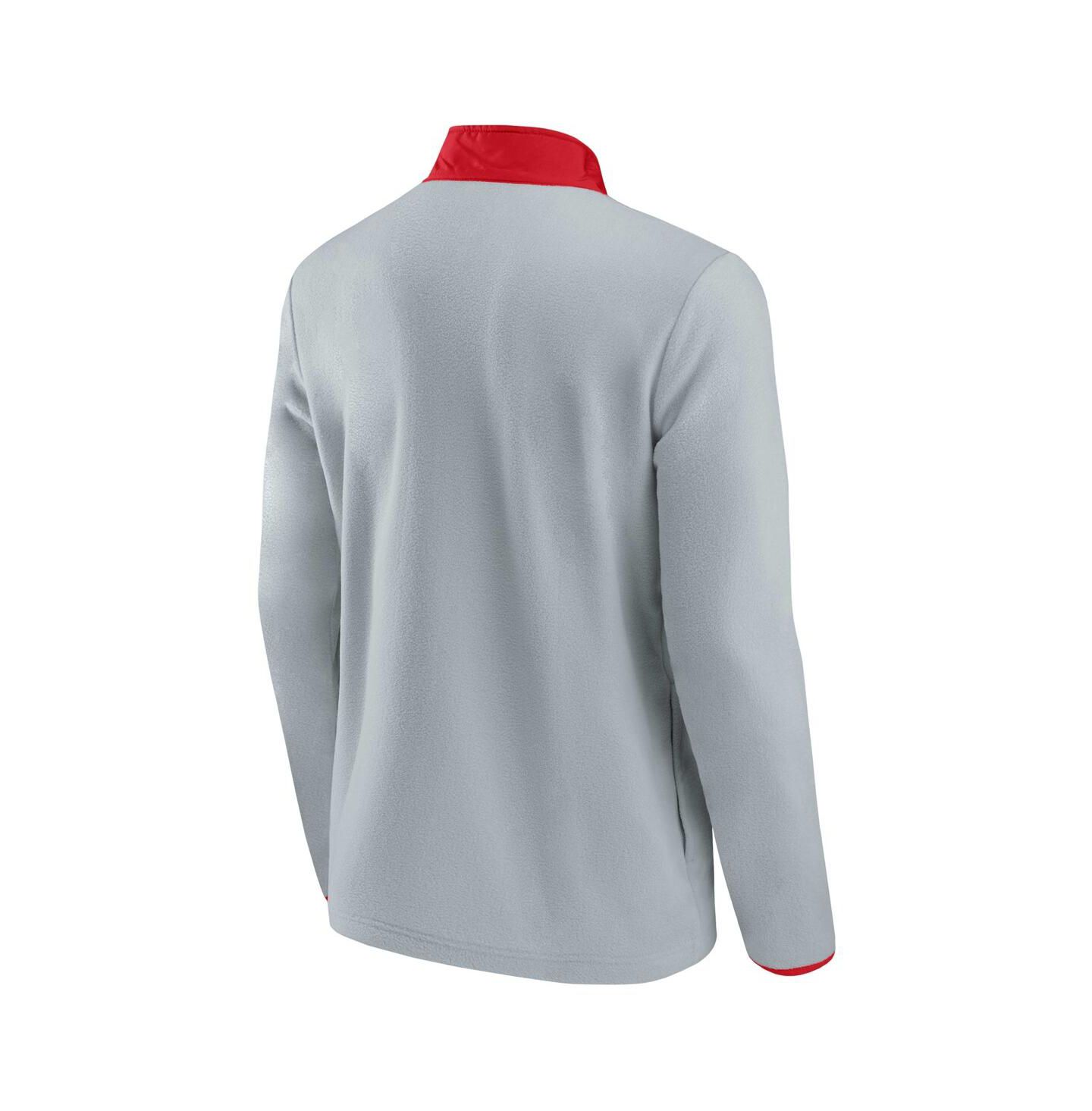 Мужская куртка Fanatics Gray, Red Washington Capitals Omni Polar Fleece Quarter-Snap — фото 3