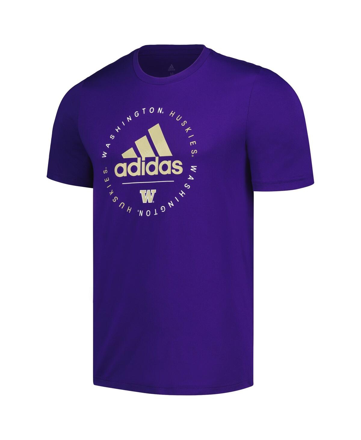 Shop Adidas Originals Men's Adidas Purple Washington Huskies Stripe Up Aeroready Pregame T-shirt
